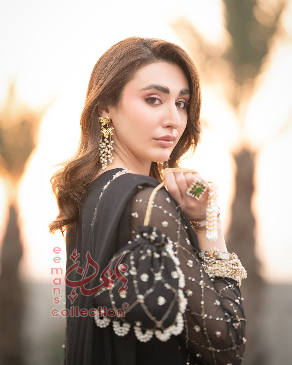 Midnight Black Gold Embroidered Luxury Suit