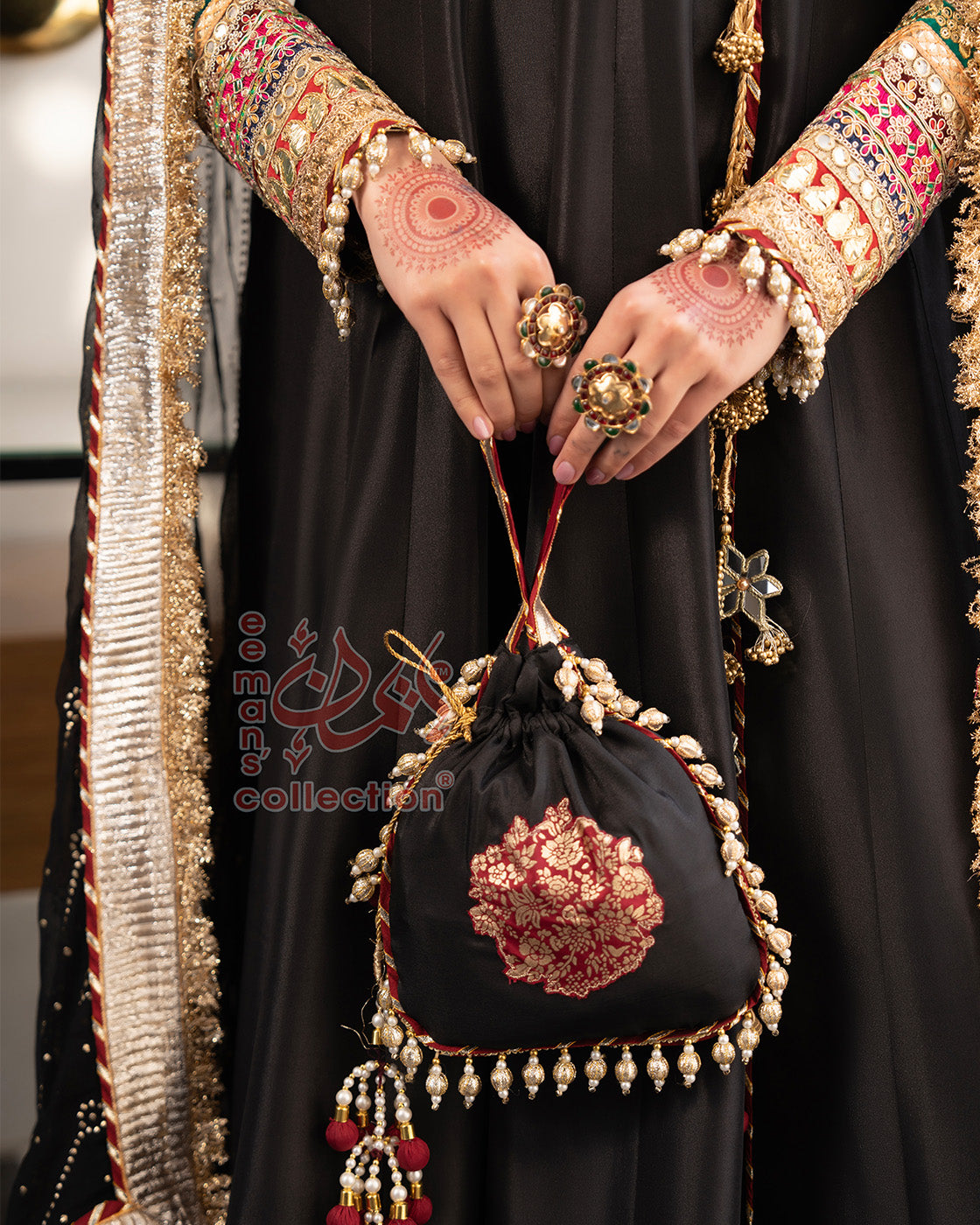 Black Maroon Festive Anarkali Suit