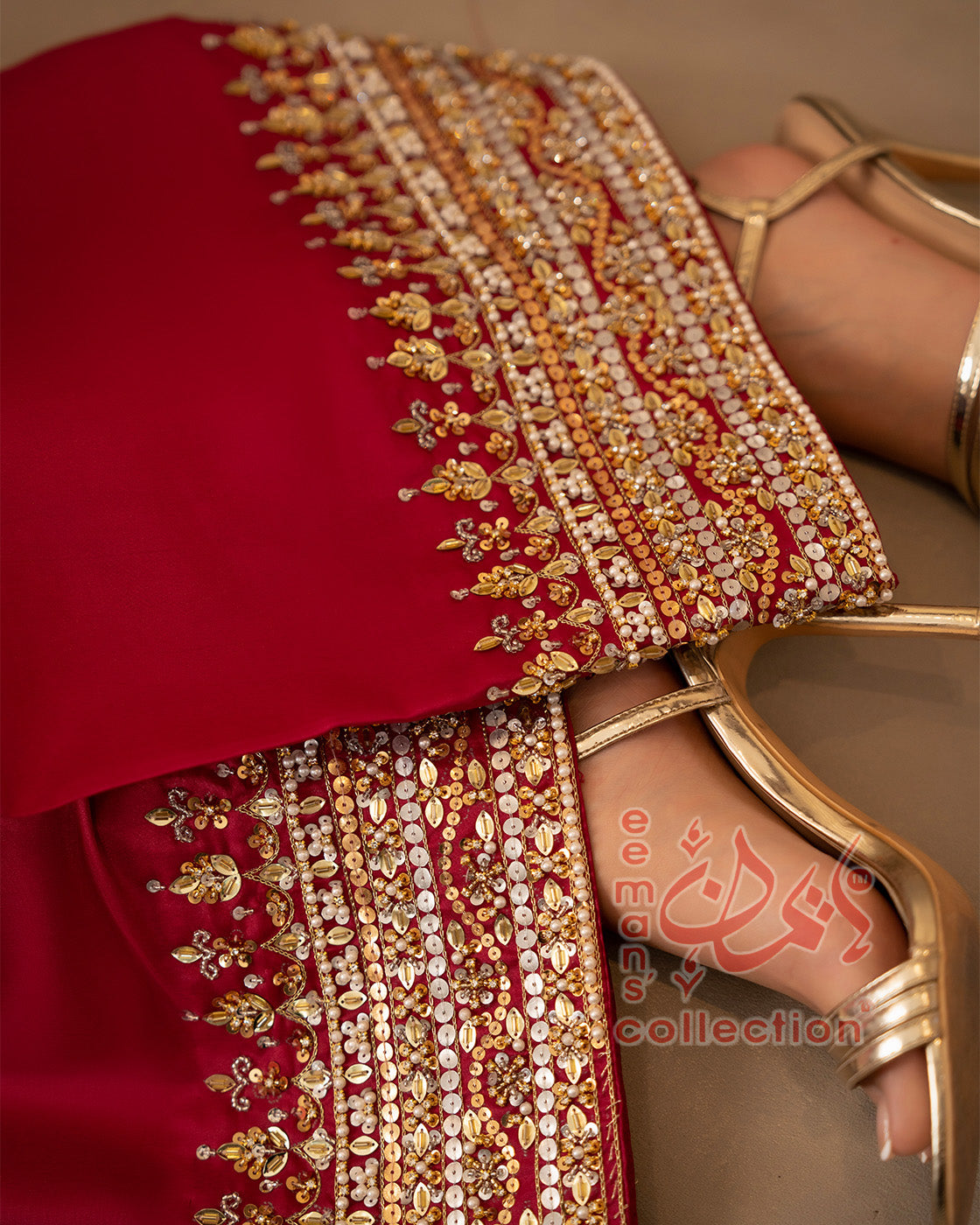 Crimson Ruby Embellished Pakistani Suit | Festive Luxury