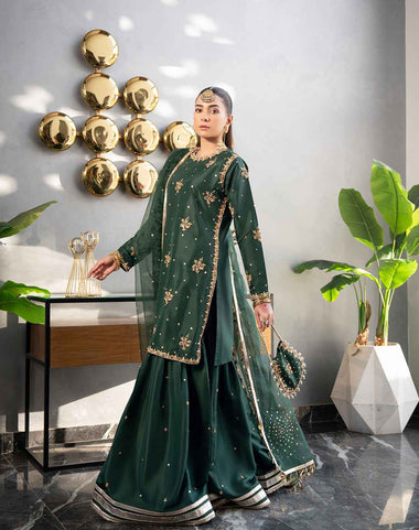 Royal Emerald Green Suit with Gold Detailing