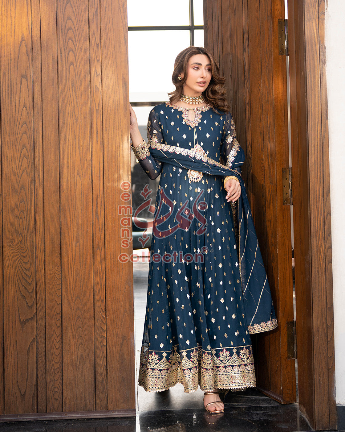Royal Navy Blue Pakistani Designer Suit | Luxury Finish
