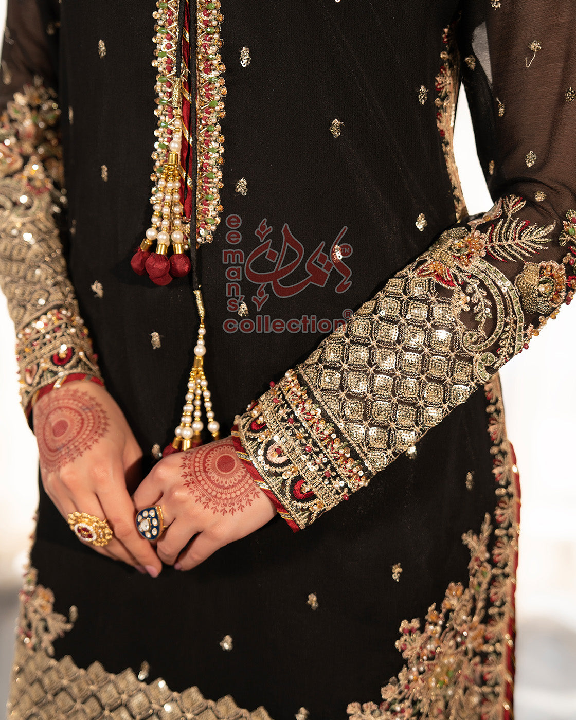 Black Gold Festive Pakistani Dress | Luxury Embroidered Suit