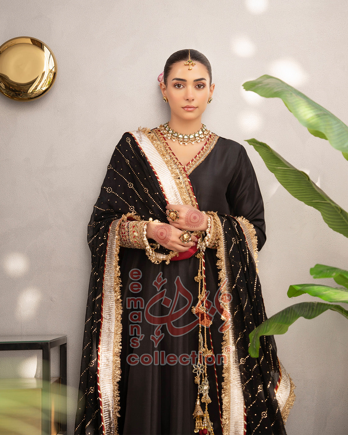 Black Maroon Festive Anarkali Suit