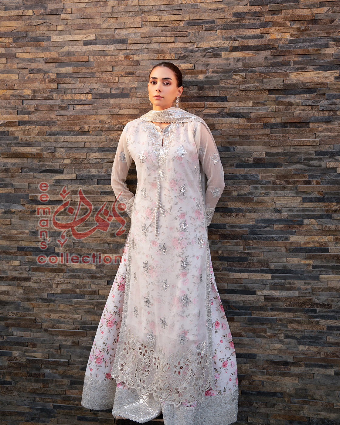 Ivory Floral Embroidered Luxury Suit