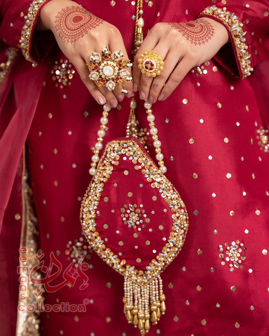 Crimson Ruby Embellished Pakistani Suit | Festive Luxury