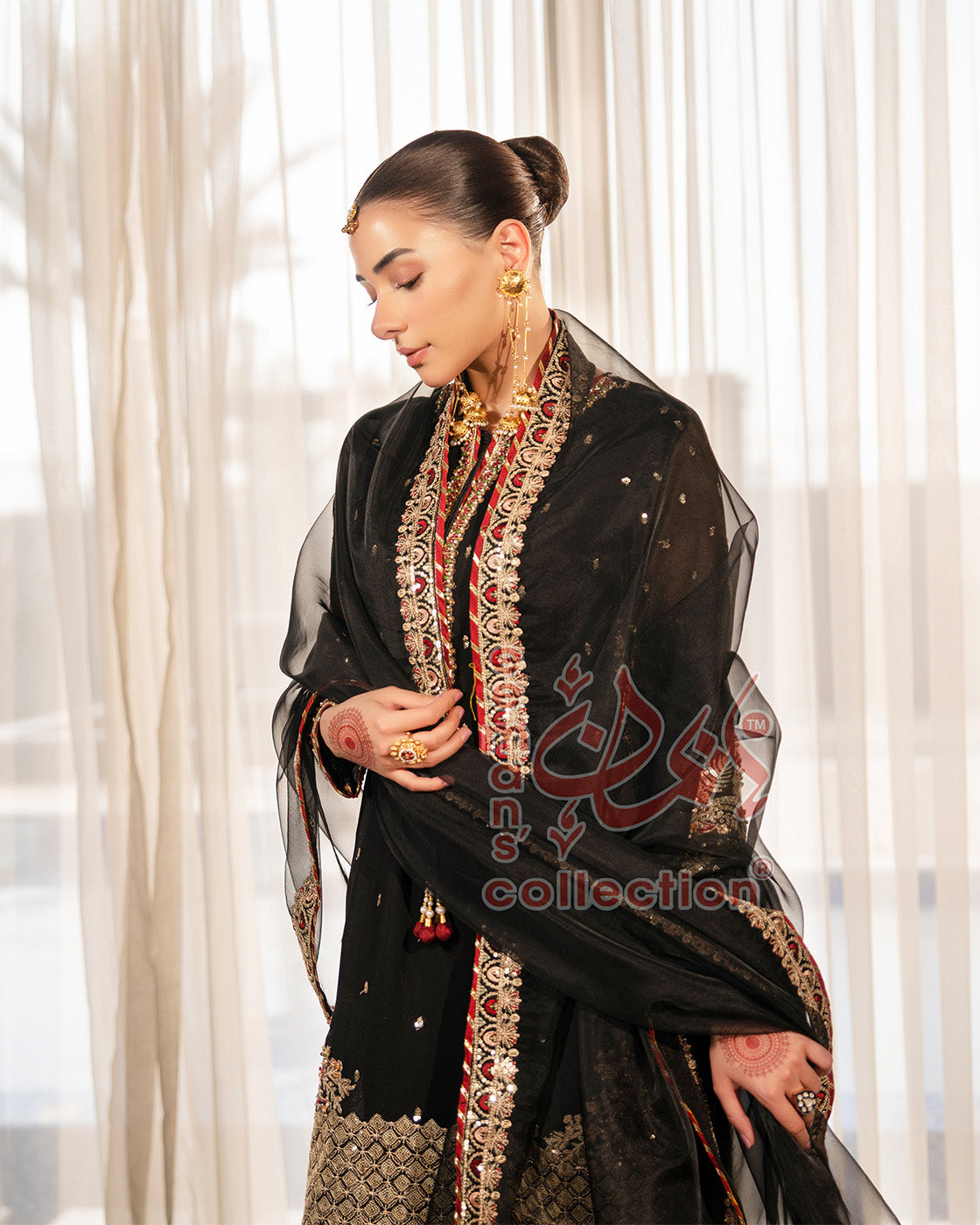 Black Gold Festive Pakistani Dress | Luxury Embroidered Suit
