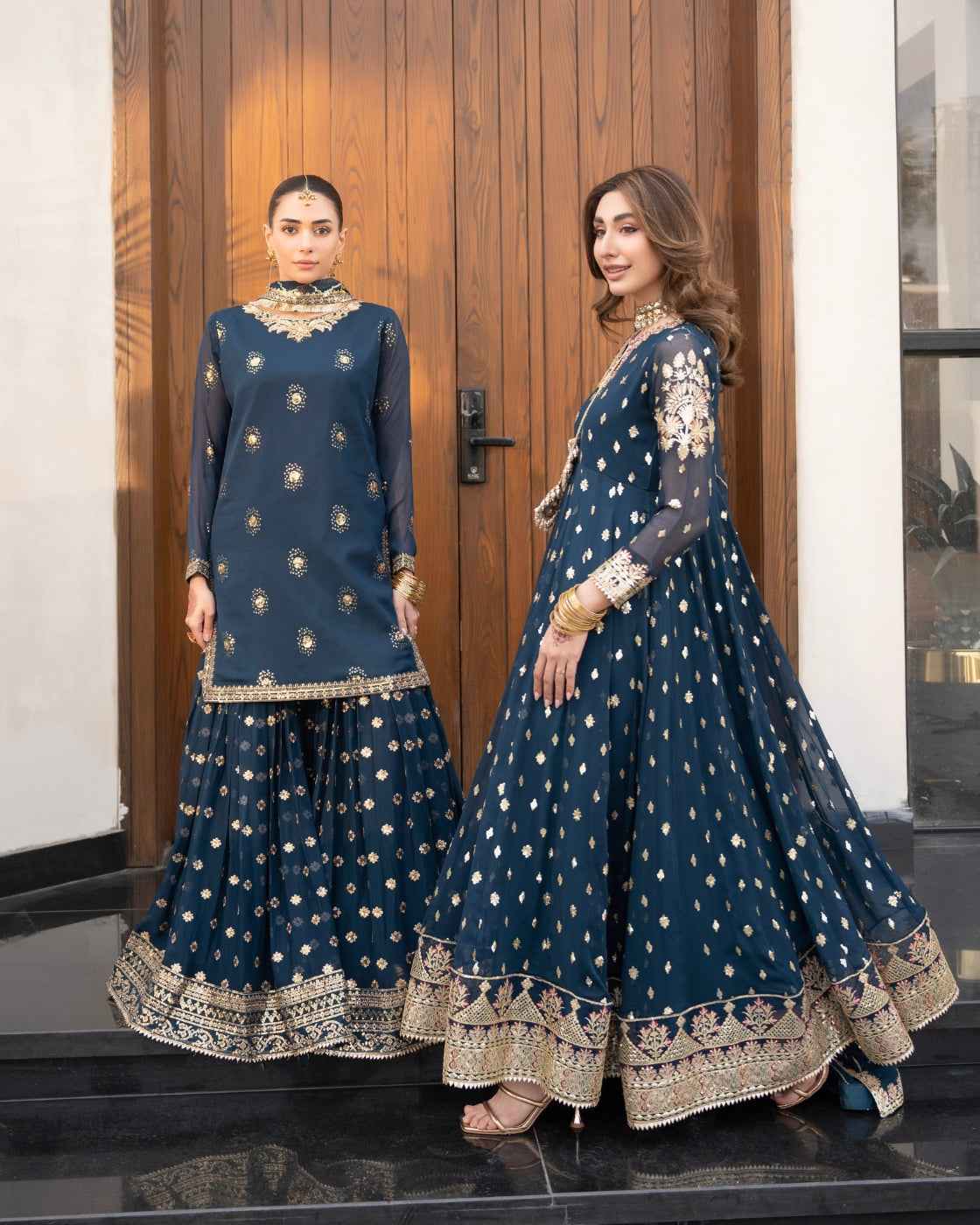 Royal Navy Blue Heavy Embroidered Luxury Finishing
