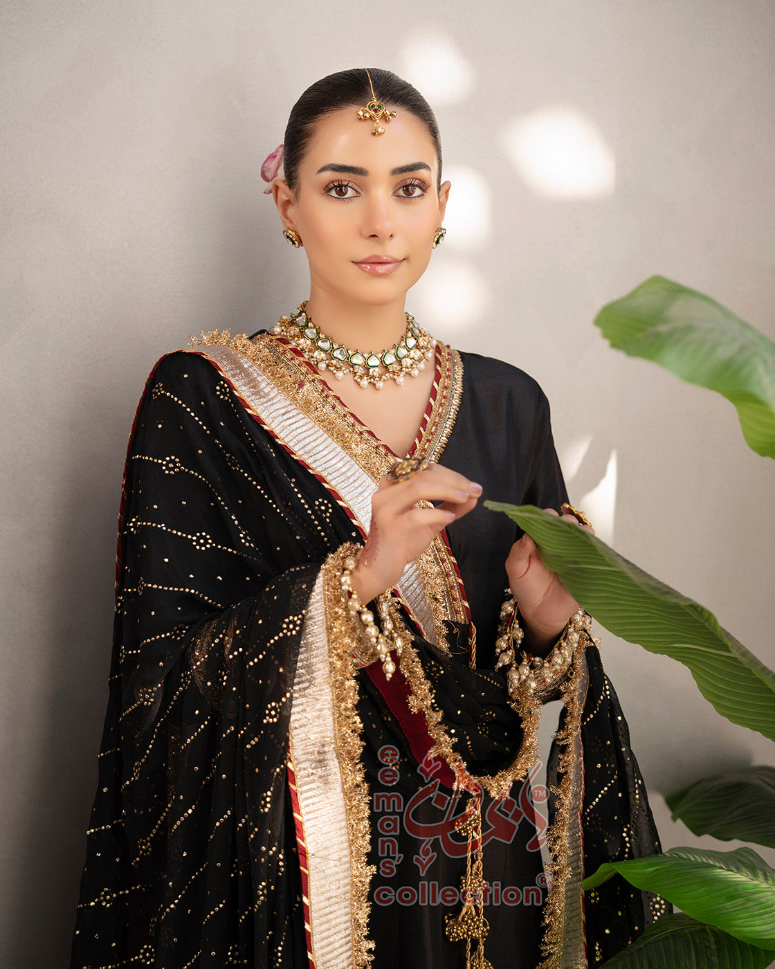 Black Maroon Festive Anarkali Suit