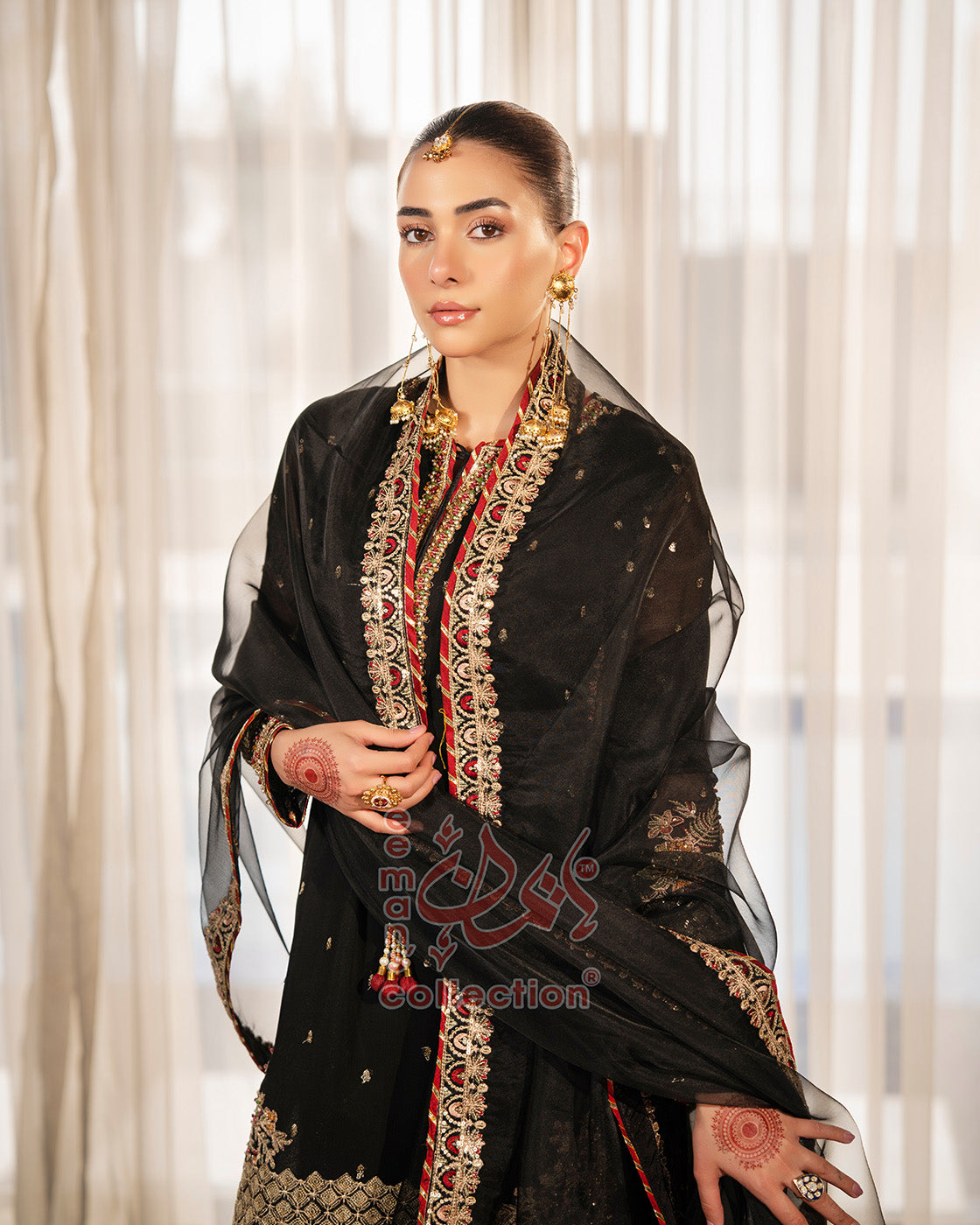 Black Gold Festive Pakistani Dress | Luxury Embroidered Suit