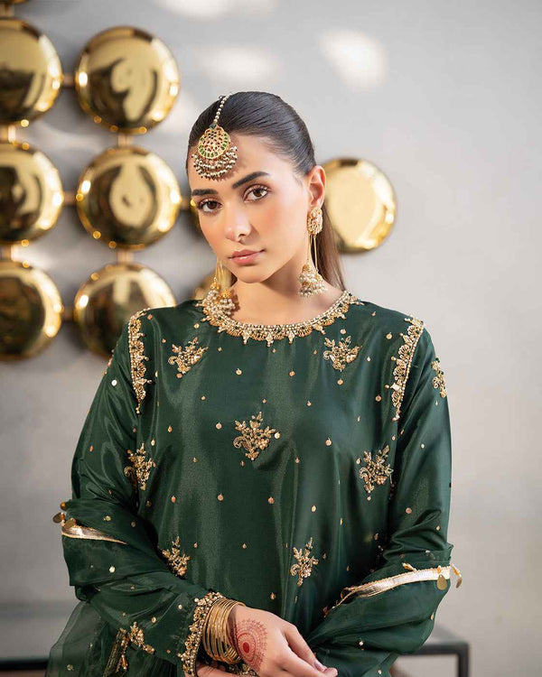 Royal Emerald Green Suit with Gold Detailing