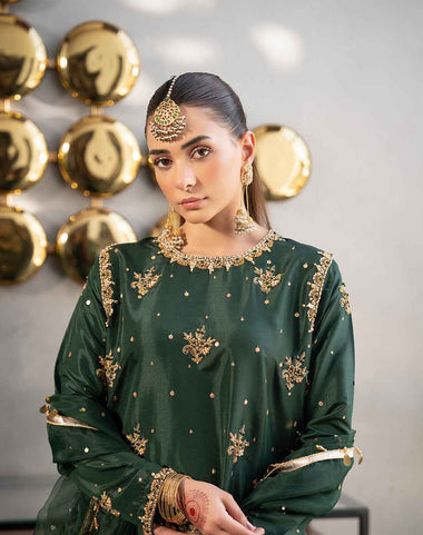 Royal Emerald Green Suit with Gold Detailing