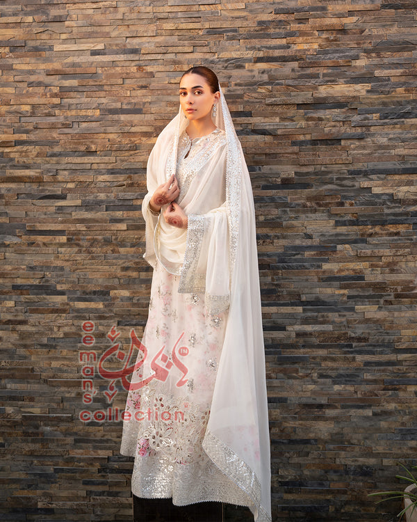 Ivory Floral Embroidered Luxury Suit