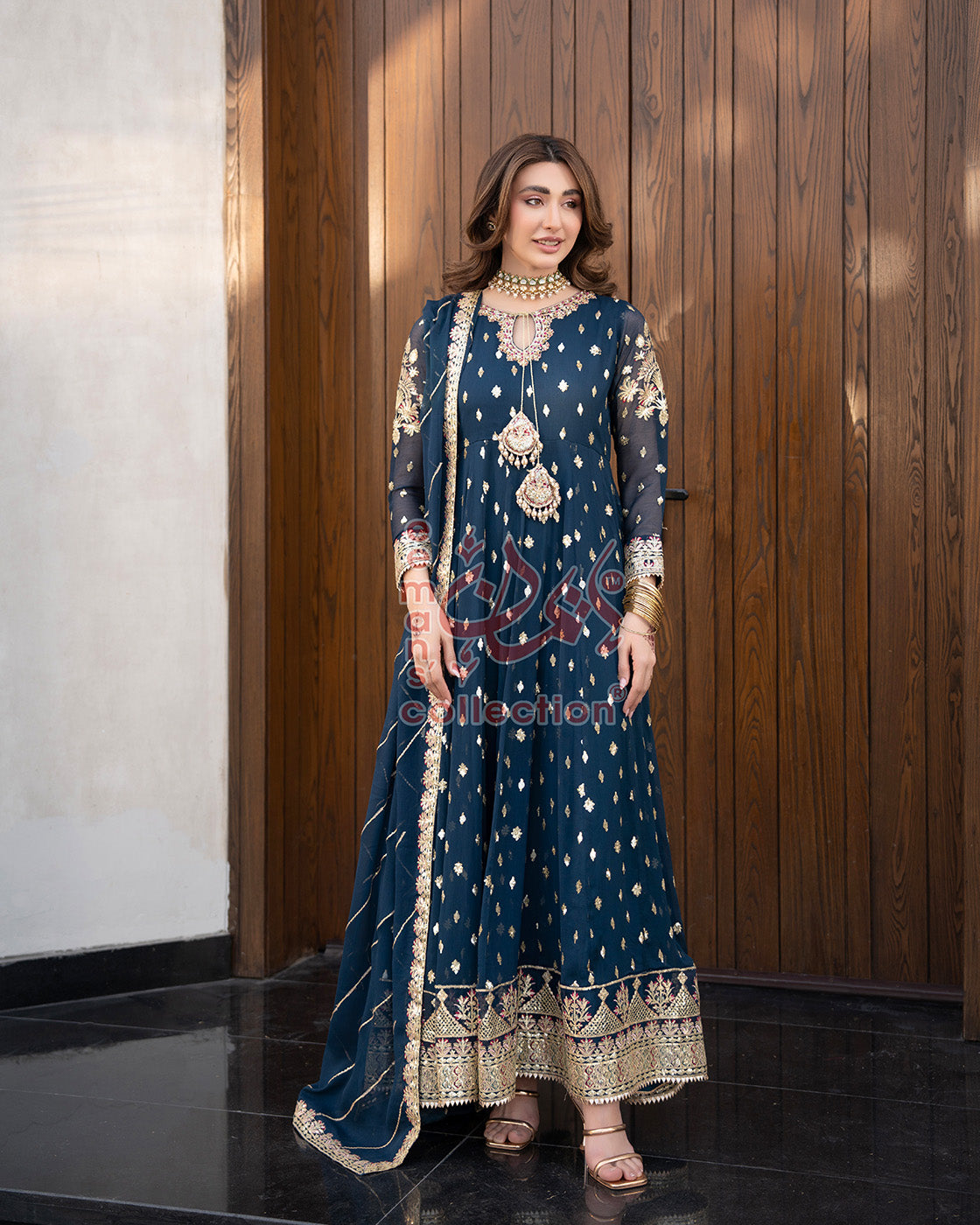 Royal Navy Blue Pakistani Designer Suit | Luxury Finish