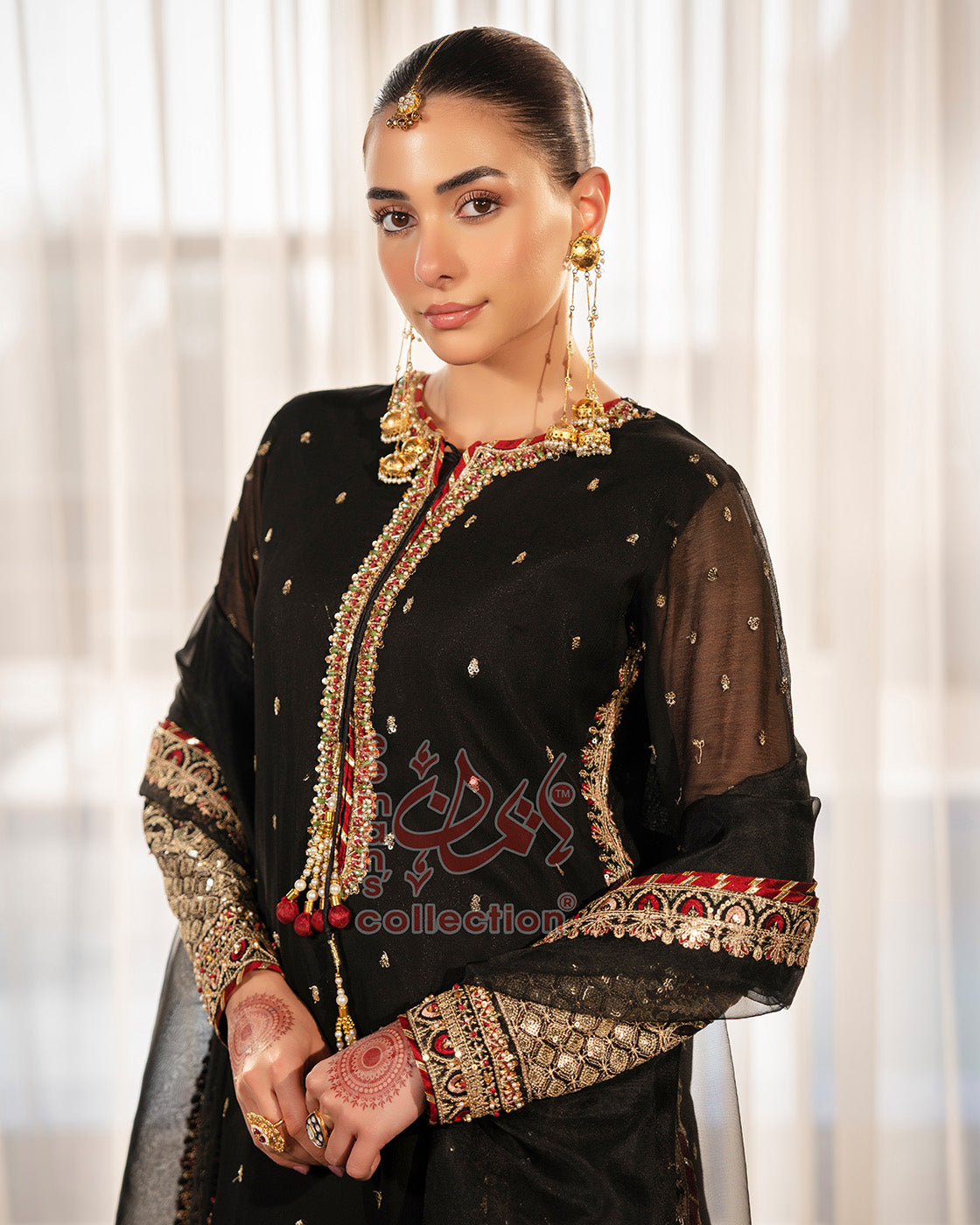 Black Gold Festive Pakistani Dress | Luxury Embroidered Suit