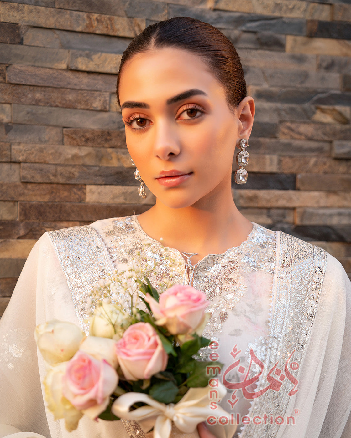 Ivory Floral Embroidered Luxury Suit